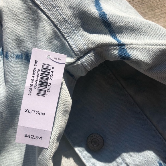 NWT Kids denim jacket Old Navy, tie-dye effect - Picture 3 of 3